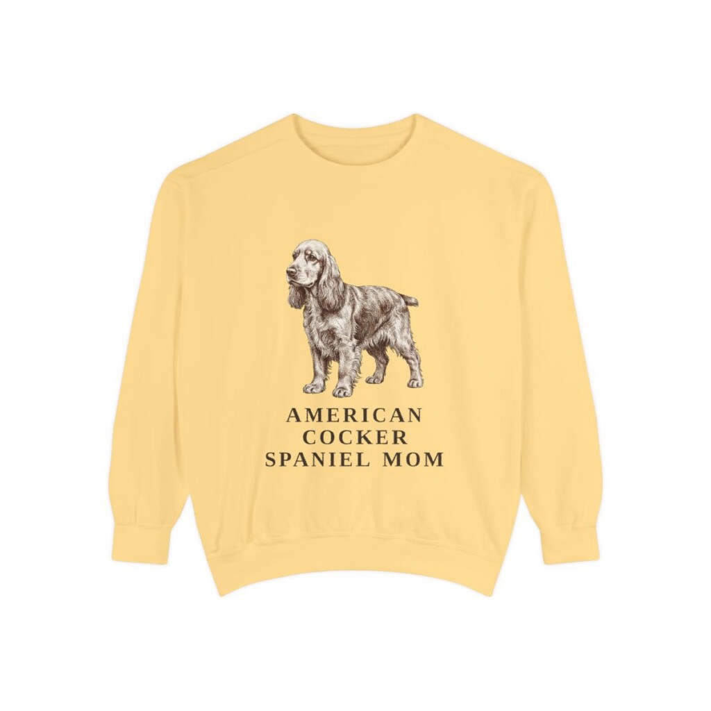 American Cocker Spaniel Mom Sweatshirt, Butter, front view