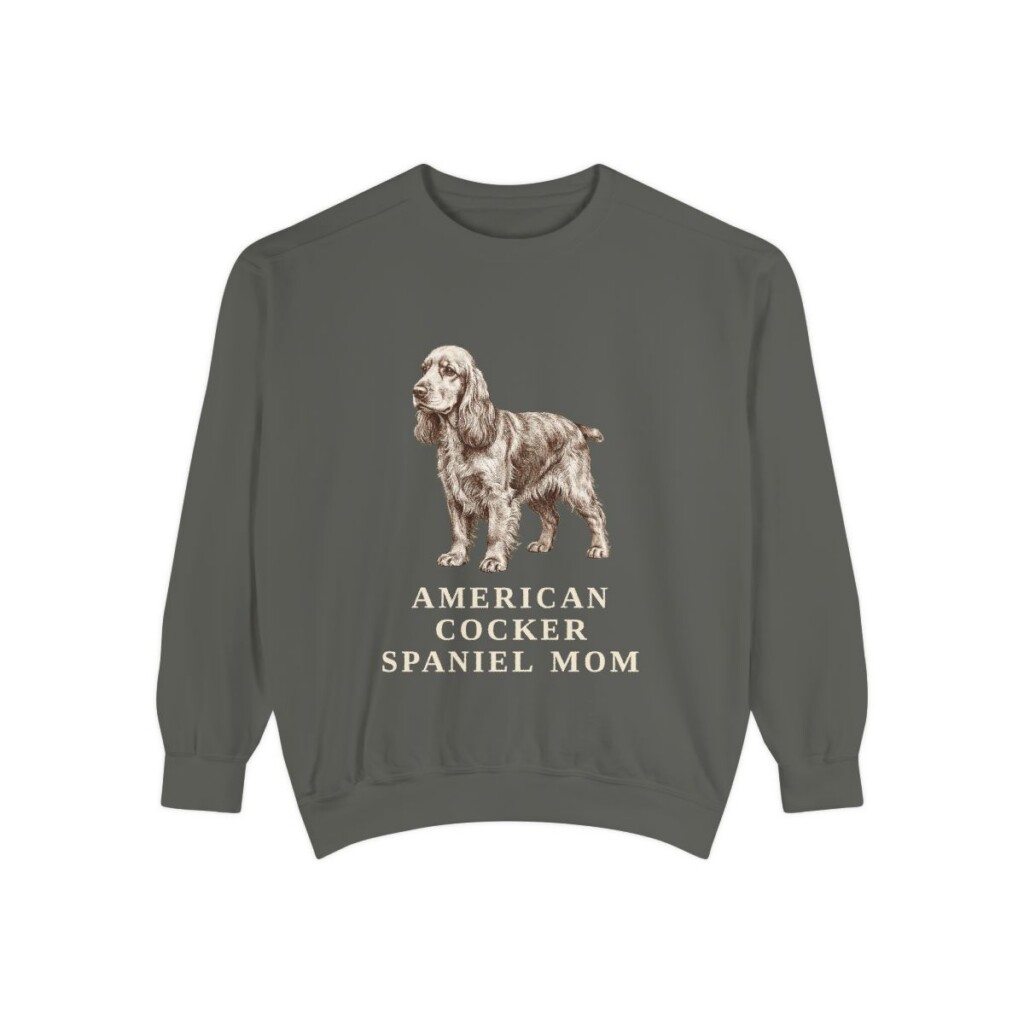 American Cocker Spaniel Mom Sweatshirt, Pepper, front view