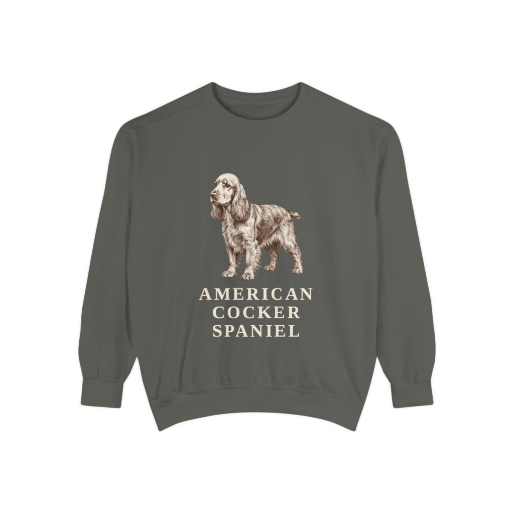 American Cocker Spaniel Sweatshirt, Pepper, front view