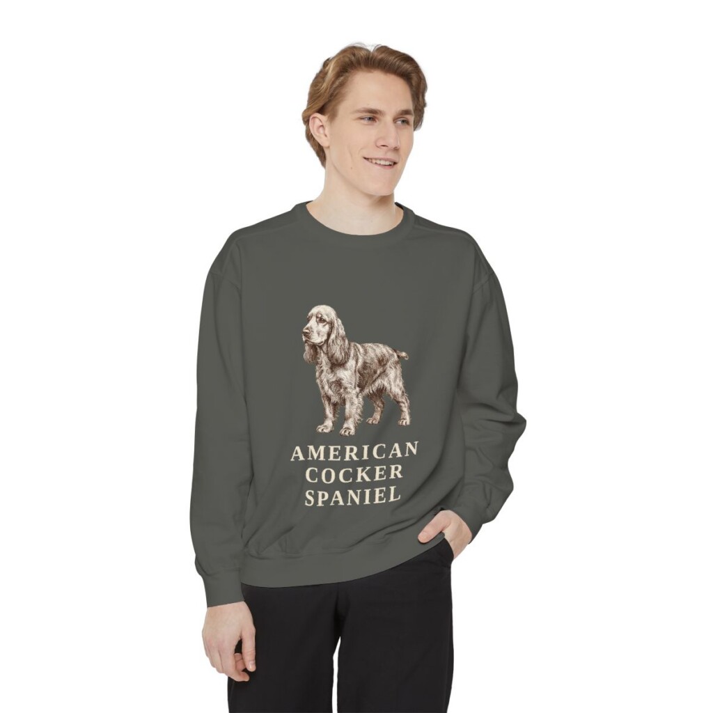 American Cocker Spaniel Sweatshirt, Pepper, person 1 front