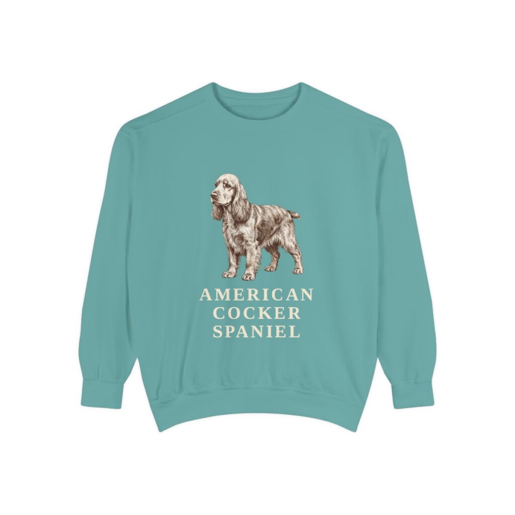 American Cocker Spaniel Sweatshirt, Seafoam, front view