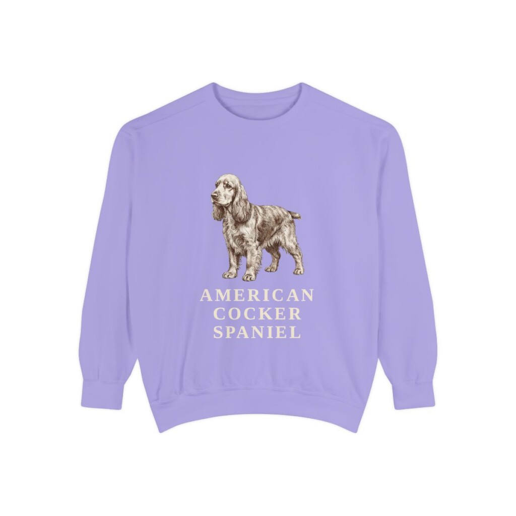 American Cocker Spaniel Sweatshirt, Violet, front view