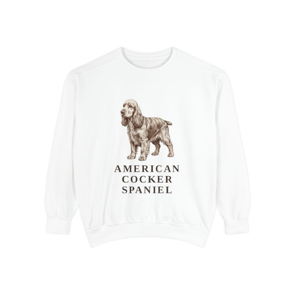 American Cocker Spaniel Sweatshirt, White, front view