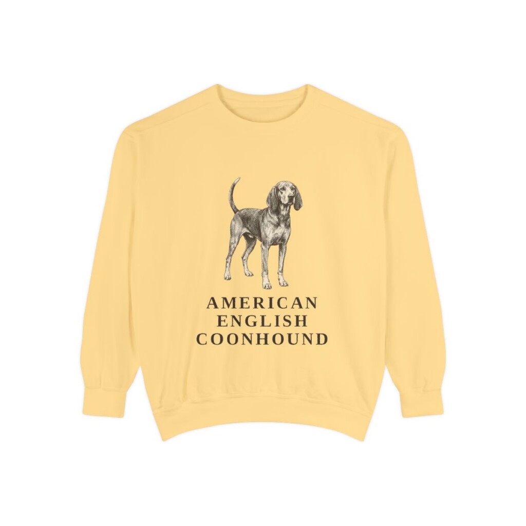 American English Coonhound Sweatshirt, Butter, front view