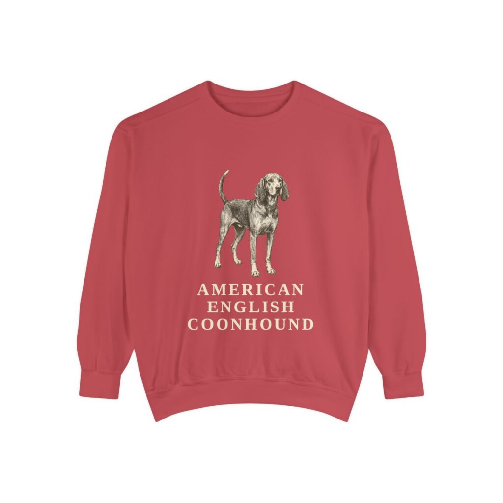 American English Coonhound Sweatshirt, Crimson, front view