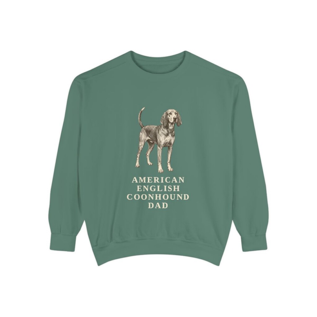 American English Coonhound Dad Sweatshirt, Light Green, front view