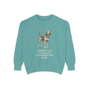 American English Coonhound Dad Sweatshirt, Seafoam, front view
