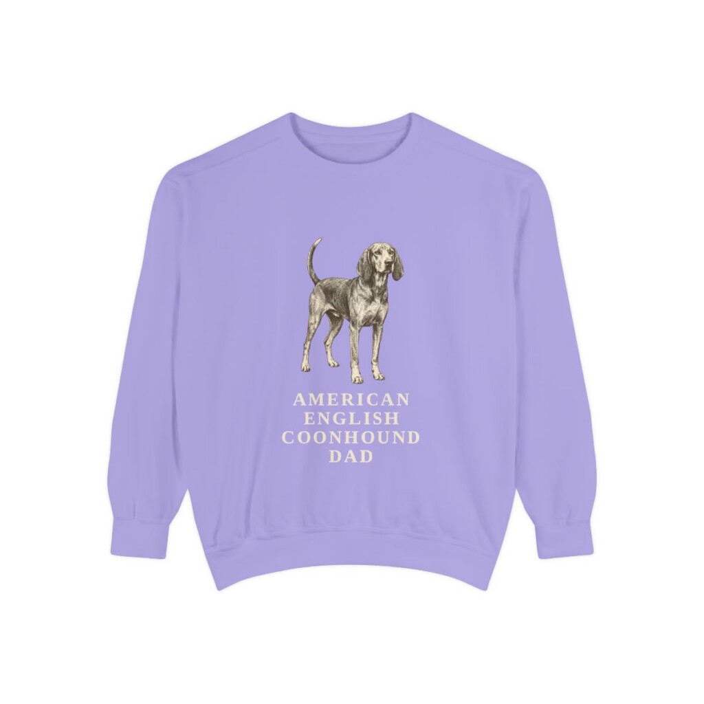 American English Coonhound Dad Sweatshirt, Violet, front view