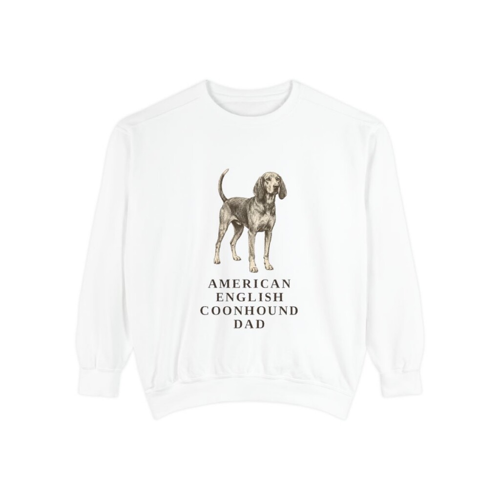 American English Coonhound Dad Sweatshirt, White, front view