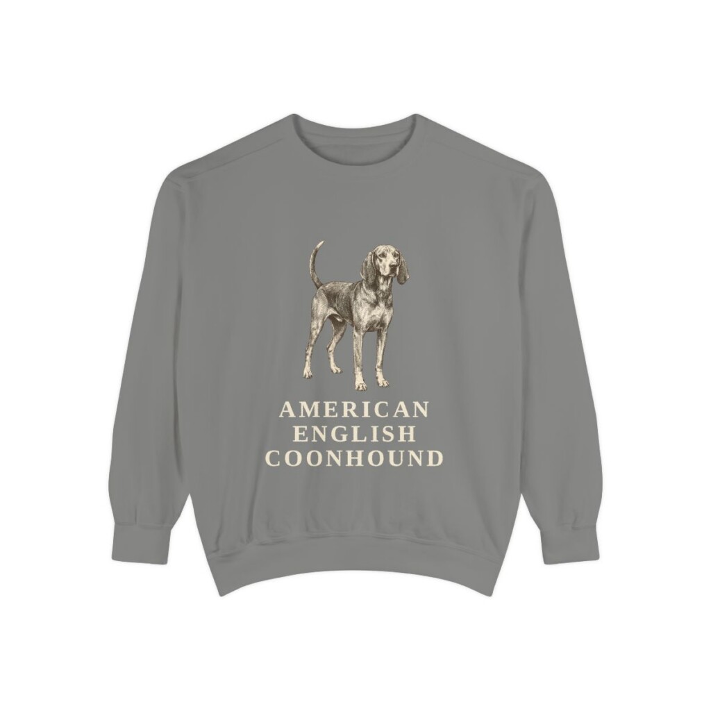 American English Coonhound Sweatshirt, Grey, front view