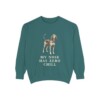 American English Coonhound Humor Sweatshirt, Blue Spruce, front view