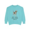 American English Coonhound Humor Sweatshirt, Chalky Mint, front view