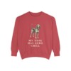 American English Coonhound Humor Sweatshirt, Crimson, front view