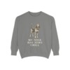 American English Coonhound Humor Sweatshirt, Grey, front view