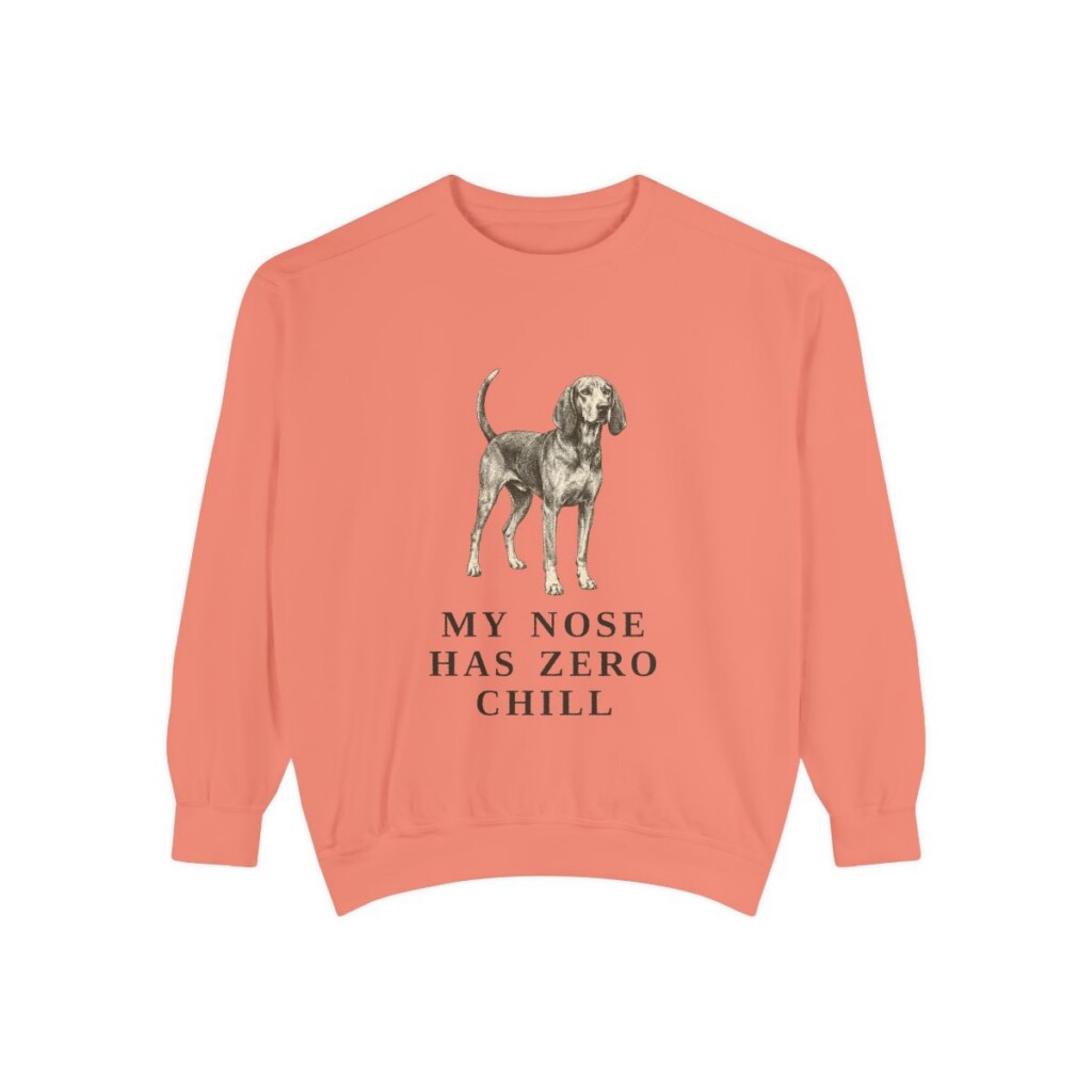 American English Coonhound Humor Sweatshirt, Terracotta, front view