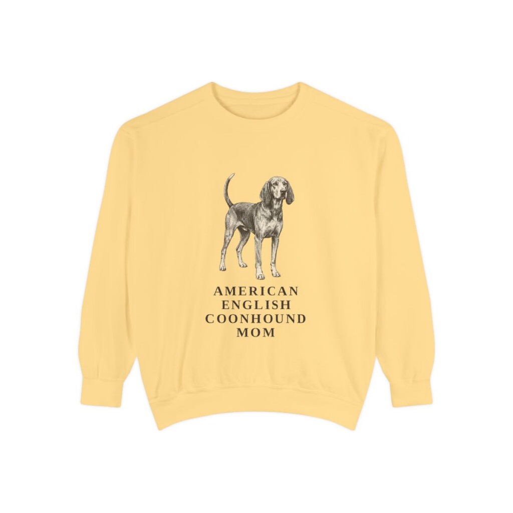 American English Coonhound Mom Sweatshirt, Butter, front view