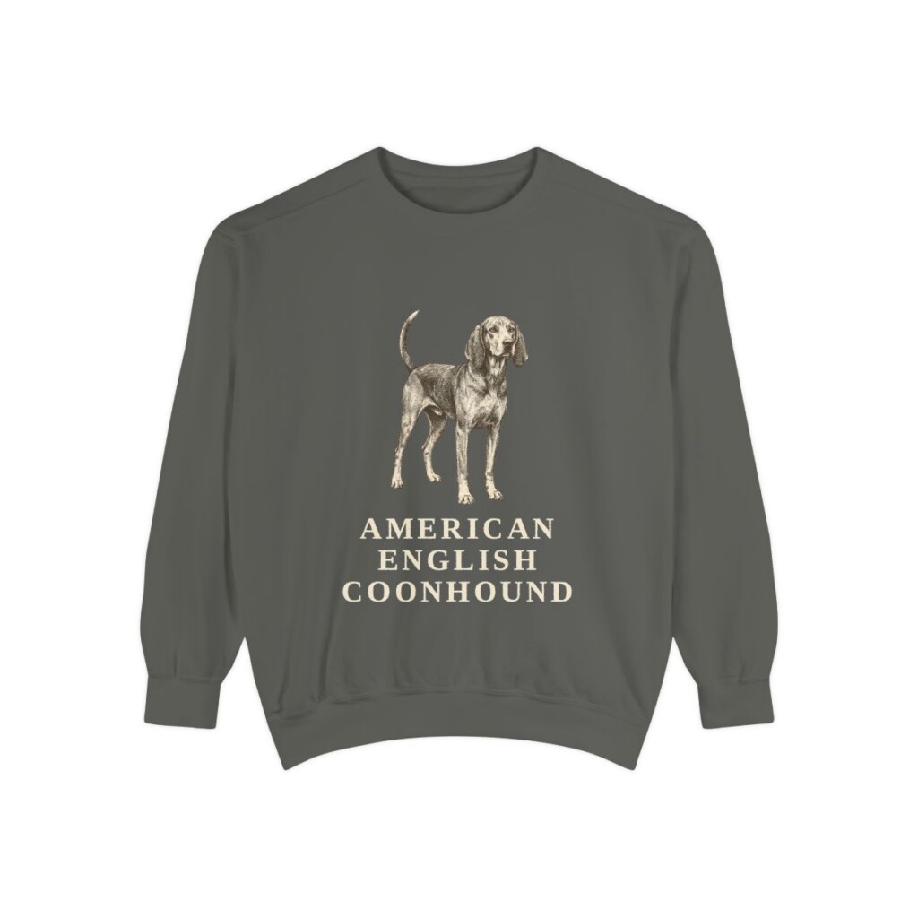 American English Coonhound Sweatshirt, Pepper, front view