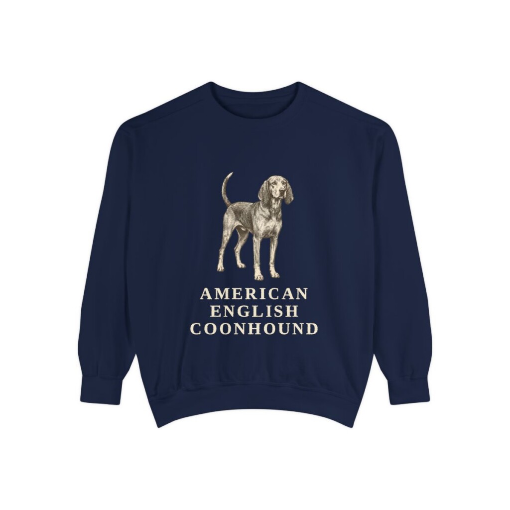 American English Coonhound Sweatshirt, True Navy, front view