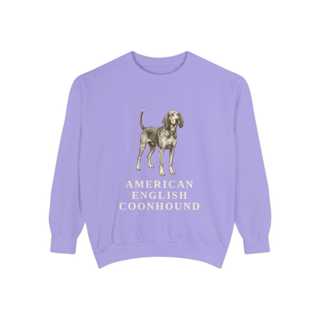 American English Coonhound Sweatshirt, Violet, front view
