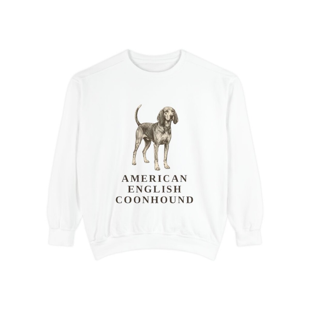 American English Coonhound Sweatshirt, White, front view
