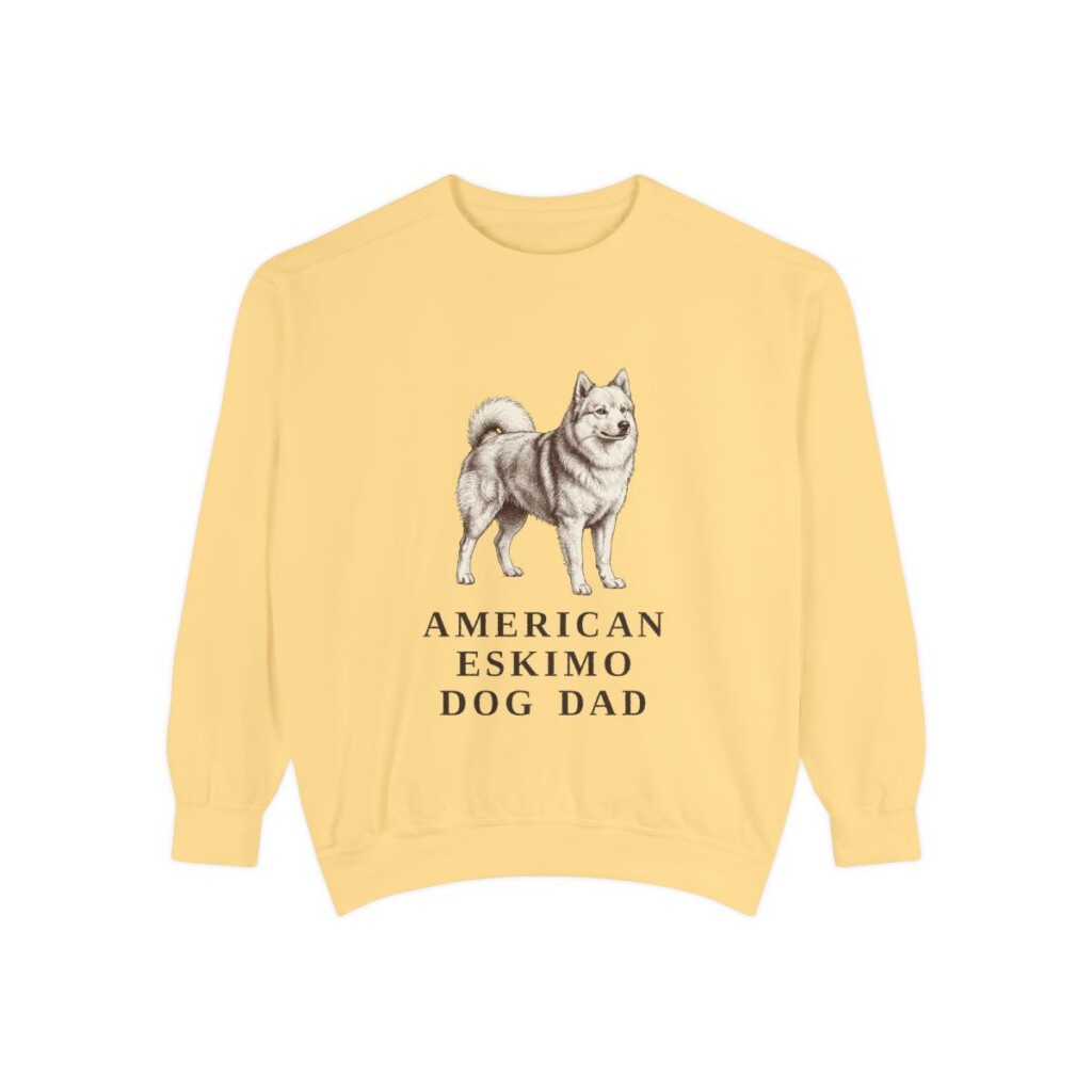 American Eskimo Dog Dad Sweatshirt, Butter, front view