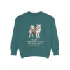 american-eskimo-dog-sweatshirt-humor-blue-spruce American Eskimo Dog Humor Sweatshirt, Blue Spruce, front view