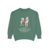 american-eskimo-dog-sweatshirt-humor-light-green American Eskimo Dog Humor Sweatshirt, Light Green, front view