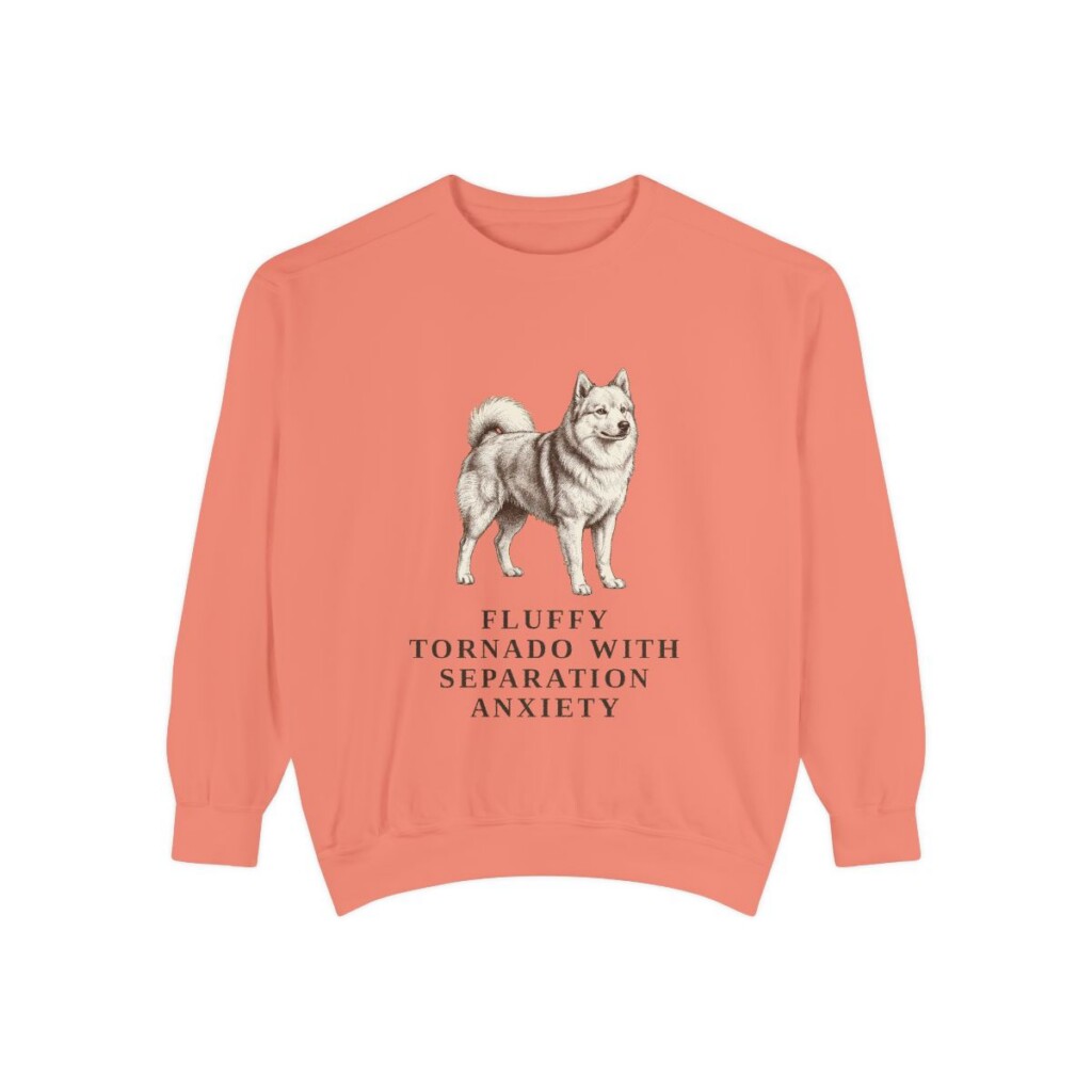 american-eskimo-dog-sweatshirt-humor-terracotta American Eskimo Dog Humor Sweatshirt, Terracotta, front view
