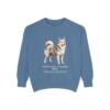 American Eskimo Dog Latin Sweatshirt, Blue Jean, front view