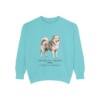 American Eskimo Dog Latin Sweatshirt, Chalky Mint, front view