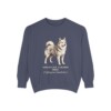 American Eskimo Dog Latin Sweatshirt, Denim, front view