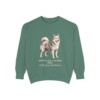 American Eskimo Dog Latin Sweatshirt, Light Green, front view