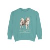 American Eskimo Dog Latin Sweatshirt, Seafoam, front view