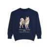 American Eskimo Dog Latin Sweatshirt, True Navy, front view
