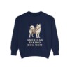 American Eskimo Dog Mom Sweatshirt, True Navy, front view