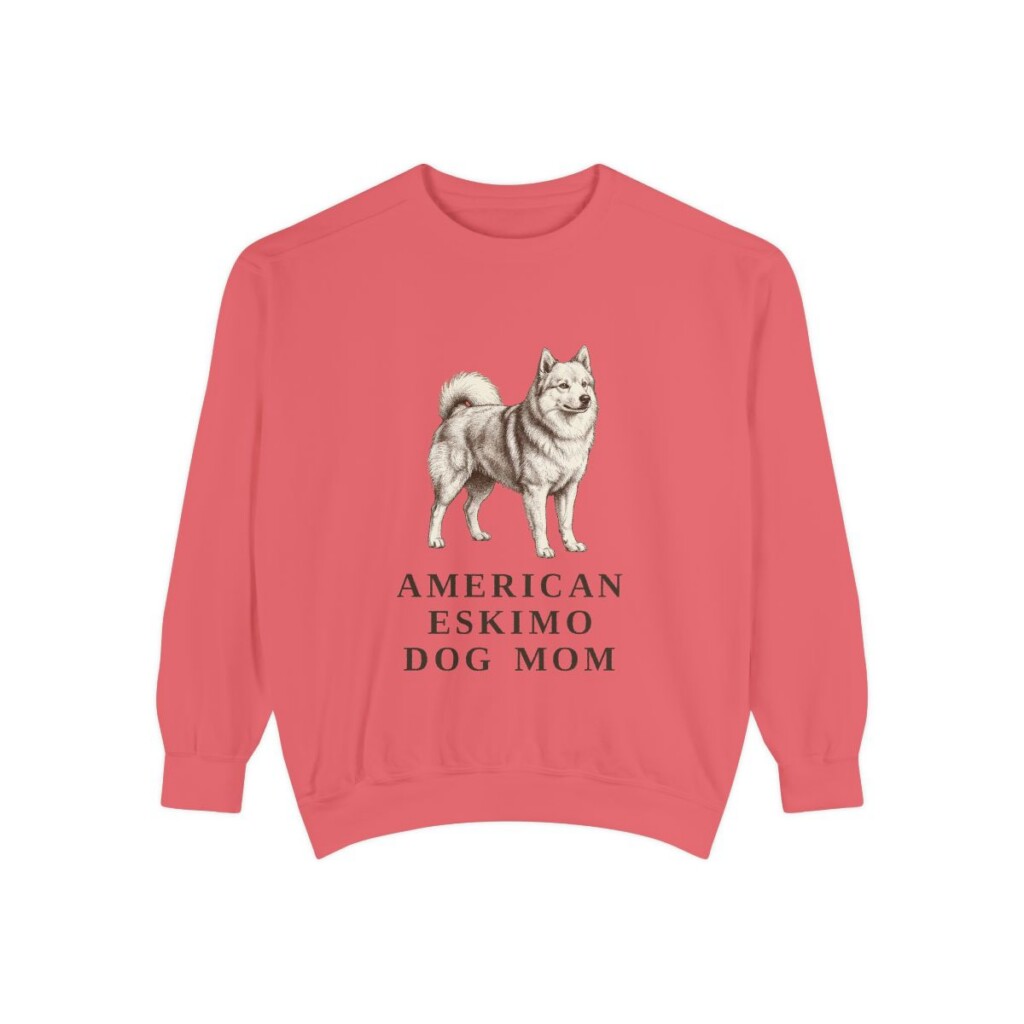 American Eskimo Dog Mom Sweatshirt, Watermelon, front view