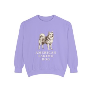 American Eskimo Dog Sweatshirt, Violet, front view