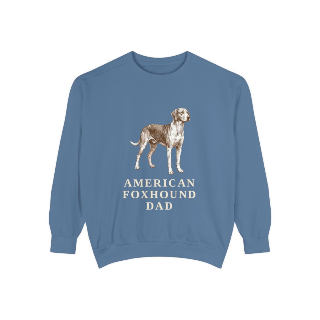 american-foxhound-sweatshirt-dad-blue-jean American Foxhound Dad Sweatshirt, Blue Jean, front view