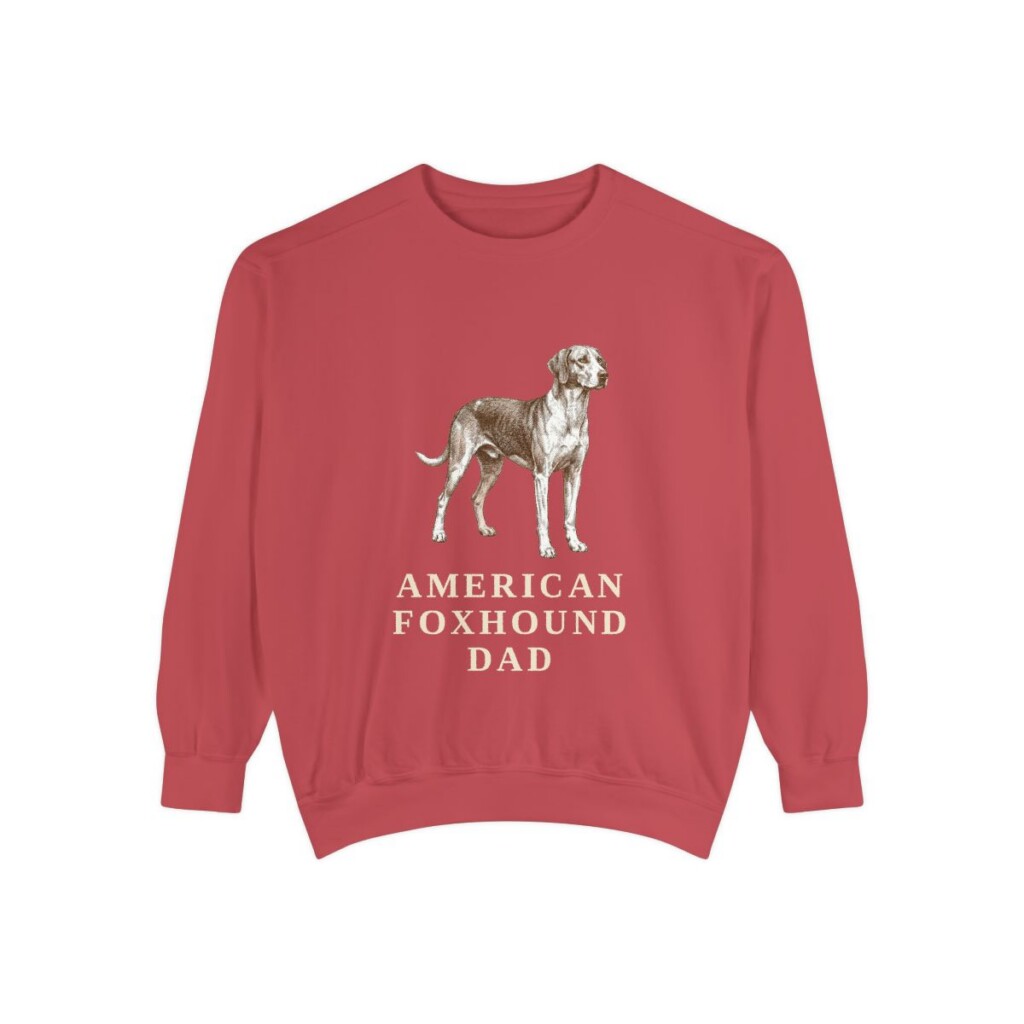 american-foxhound-sweatshirt-dad-crimson American Foxhound Dad Sweatshirt, Crimson, front view
