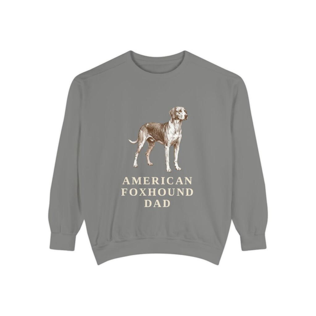 american-foxhound-sweatshirt-dad-grey American Foxhound Dad Sweatshirt, Grey, front view
