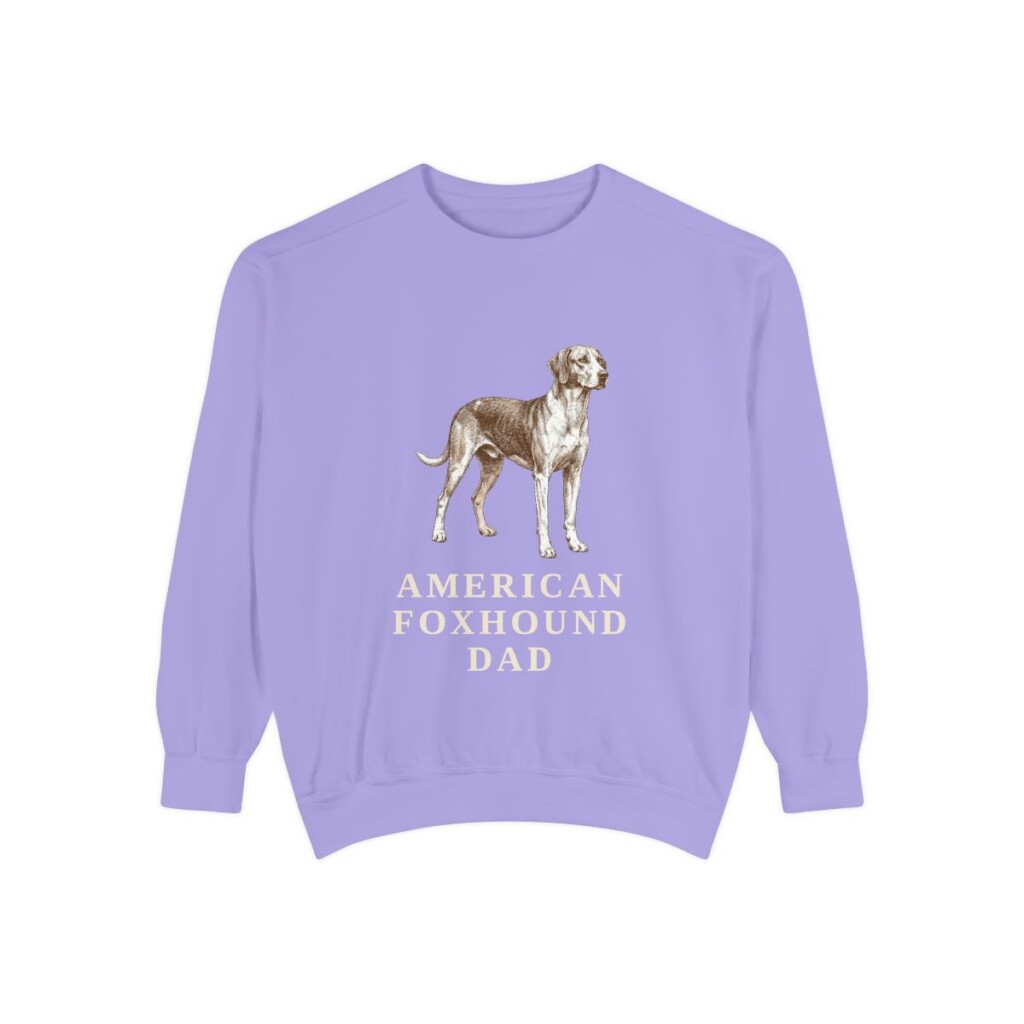 american-foxhound-sweatshirt-dad-violet American Foxhound Dad Sweatshirt, Violet, front view