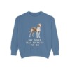 American Foxhound Humor Sweatshirt, Blue Jean, front view