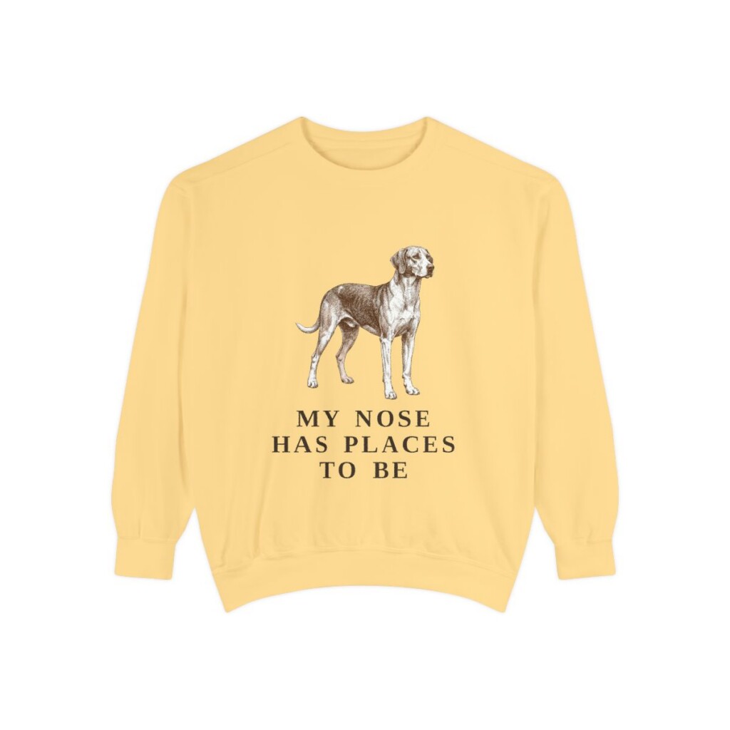 American Foxhound Humor Sweatshirt, Butter, front view