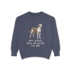 American Foxhound Humor Sweatshirt, Denim, front view