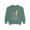 American Foxhound Humor Sweatshirt, Light Green, front view