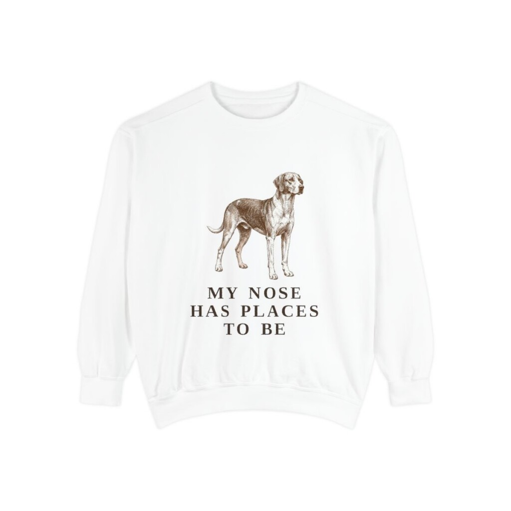American Foxhound Humor Sweatshirt, White, front view