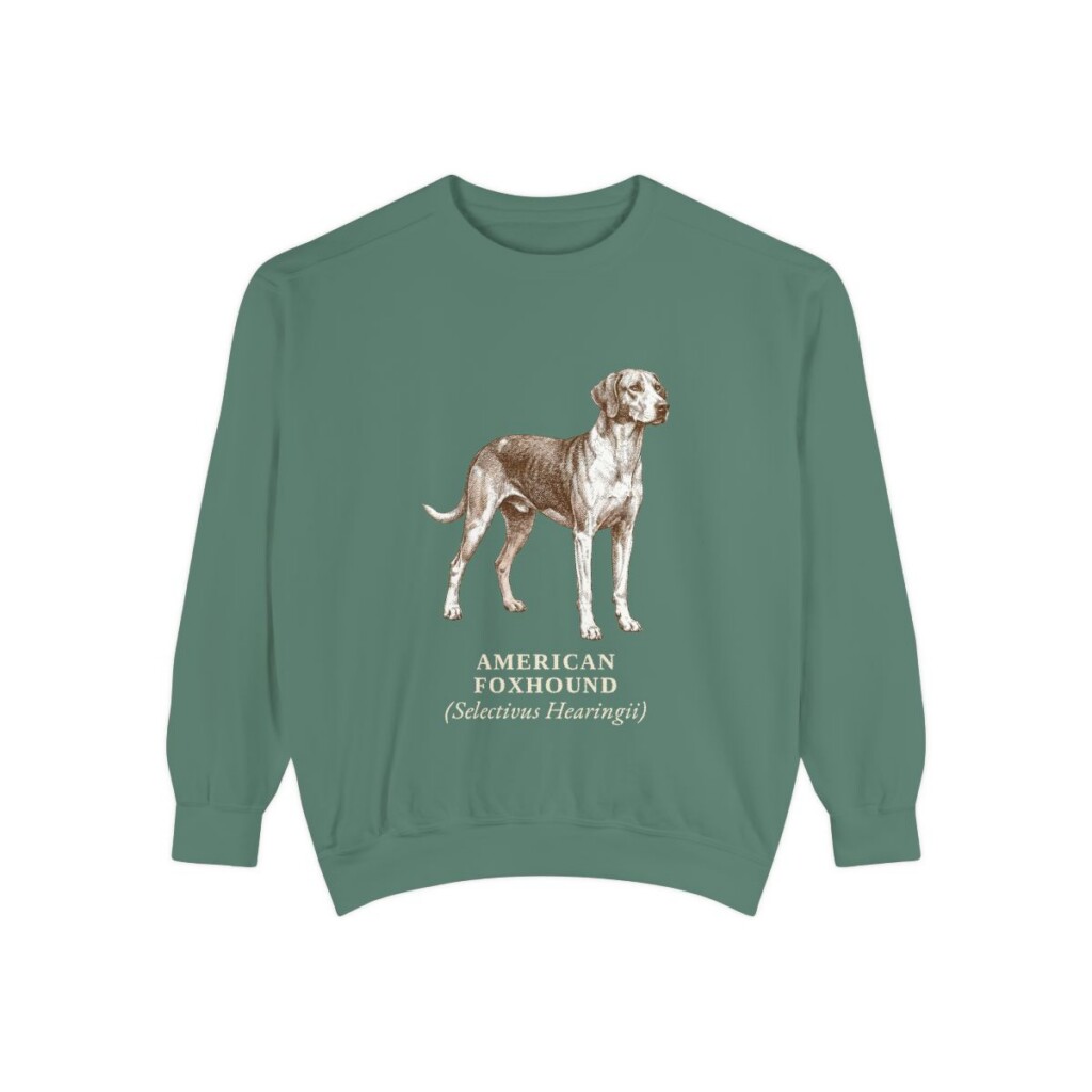 American Foxhound Latin Sweatshirt, Light Green, front view