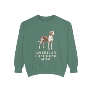American Foxhound Mom Sweatshirt, Light Green, front view
