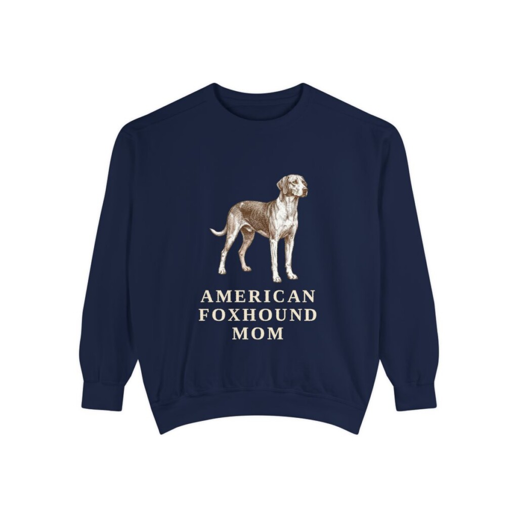 American Foxhound Mom Sweatshirt, True Navy, front view