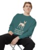 American Hairless Terrier Sweatshirt, Blue Spruce, person 1 context